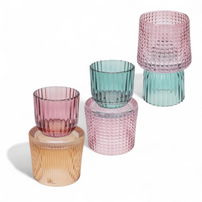 PCANDELA VETRO 7X12CM 2ASS